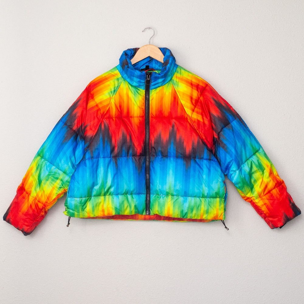 Topshop Rainbow Cropped Puffer Jacket